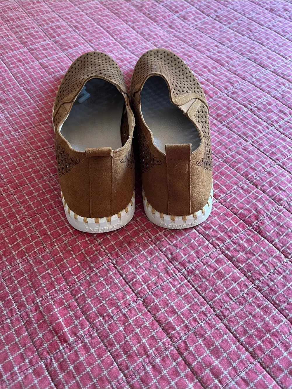 Men's Breathable Perforated Slip-On Loafers in Brown